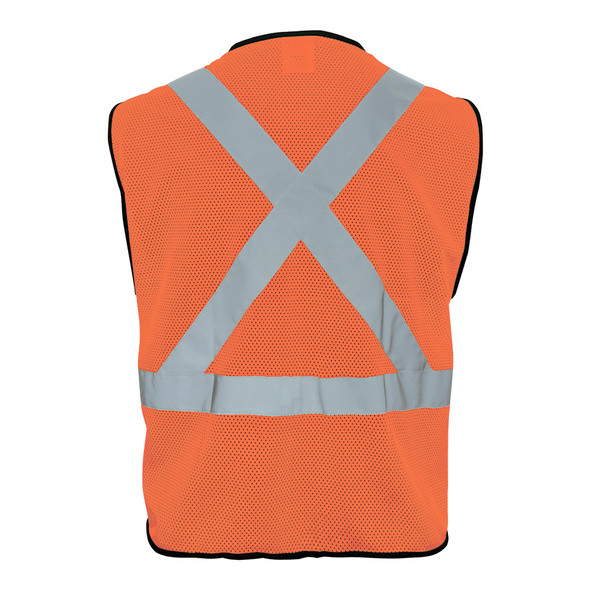 FrogWear® HV Orange Lightweight Mesh Polyester Safety Vest Black Solid Bottom